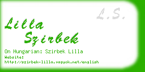 lilla szirbek business card